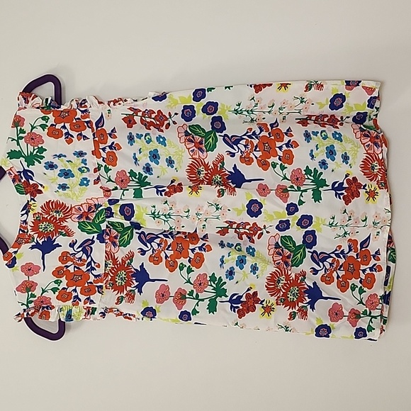 Boden Flame Scarlet Diamond Terrace Alicia Red and Pink Floral Blouse Size 8 - Picture 9 of 16